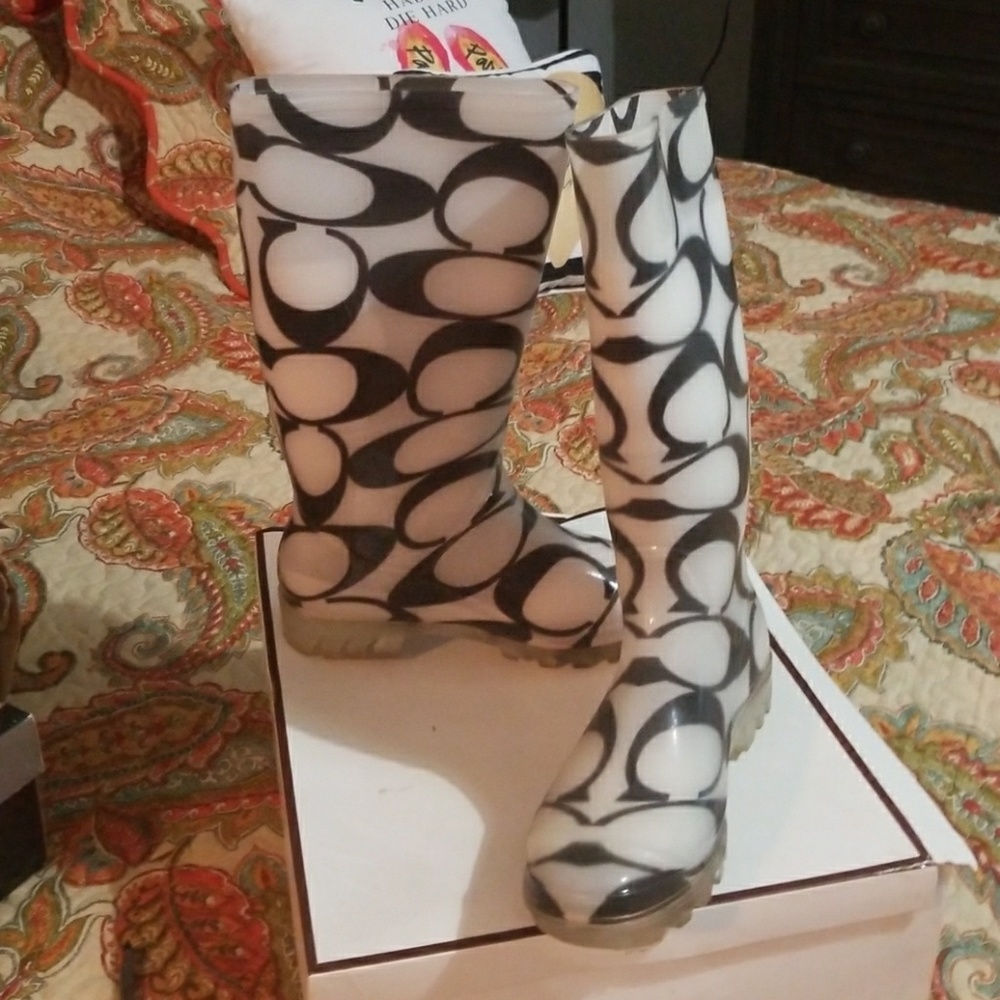 Brand New Never Worn Coach Rain Boots *Unique
